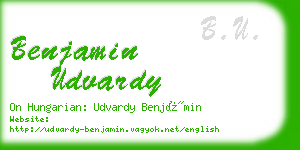 benjamin udvardy business card